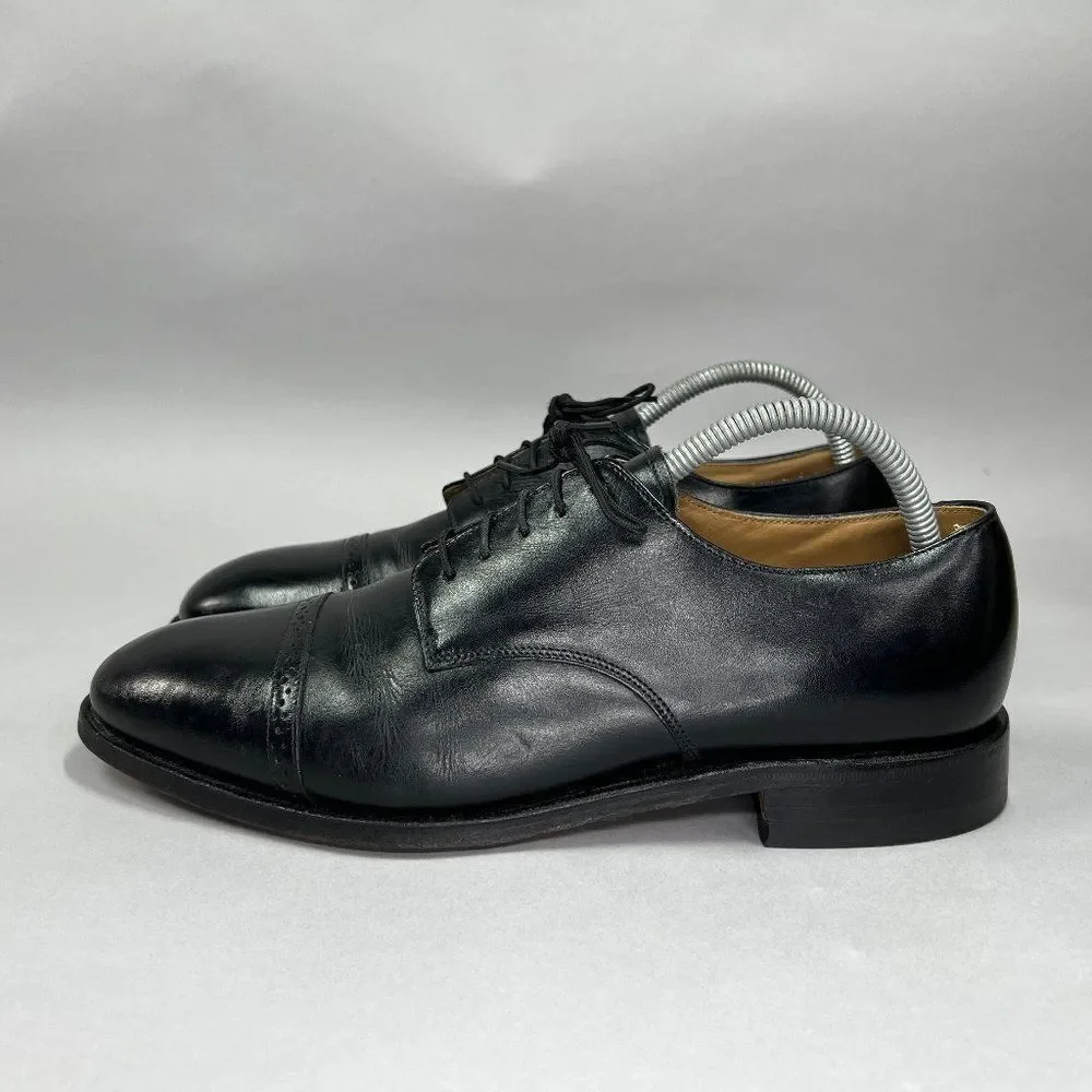 Johnston & Murphy Men's Size 8‎ Black Leather Cap Toe Dress Shoes